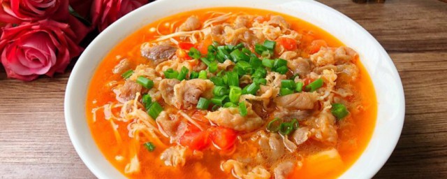 番茄金针菇肥牛怎么做(番茄金针菇肥牛的做法)