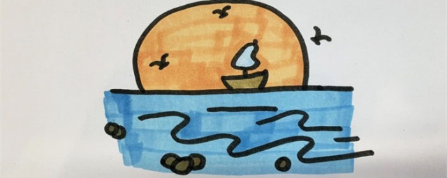 夕阳简笔画教程(夕阳怎么画简笔画图片)