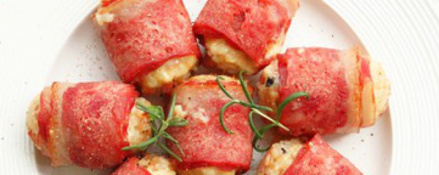 教你爆浆芝士培根饭团做法(芝士爆浆青团)