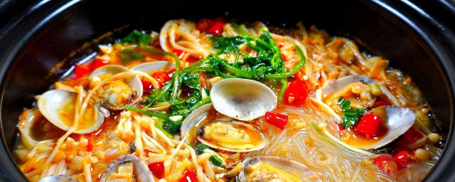 葱香花甲粉丝煲怎么做(花甲炖粉丝的做法大全图解)