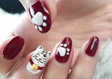 2021春节美甲图片大全红色显白(春节美甲图片大全2020红色)