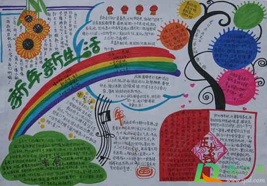 2021元旦手抄报图片大全初中精选(2021元旦手抄 报图片)