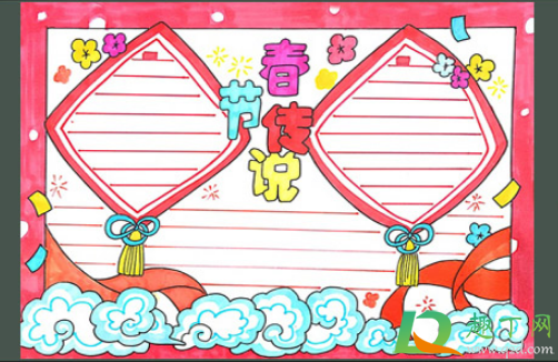 春节的手抄报怎么画简单好看2021(春节手抄报怎么画简单又漂亮2021年的)