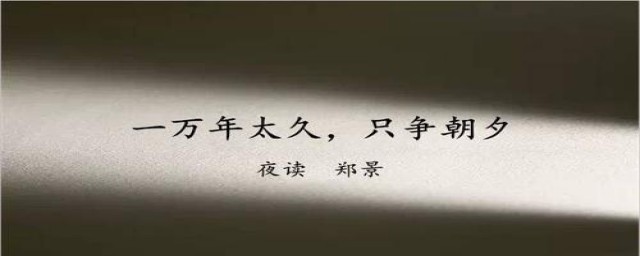 只争朝夕下一句是什么(只争朝夕的上一句是什么)