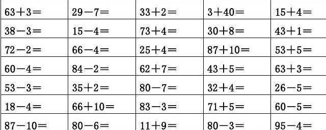 100以内的加减法的计算方法有哪些(100以内加减法 计算)