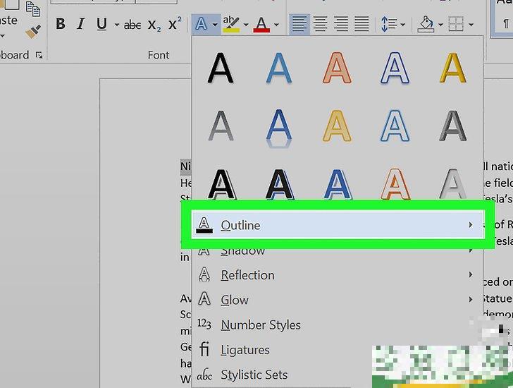 怎么在word中制作文字轮廓(word中字体轮廓在哪里设置)