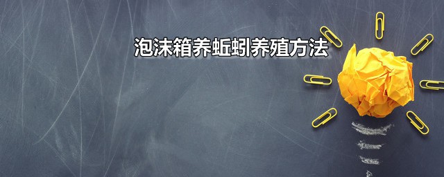 泡沫箱养蚯蚓如何通气(泡沫箱子可以养蚯蚓吗)