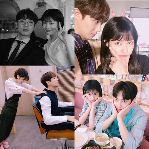 韩国明星情侣，情侣很甜的图片(韩剧情侣照片)