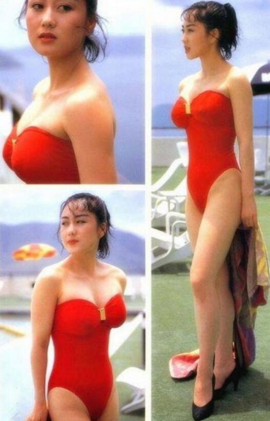 利智穿红色比基尼泳装电影七年之痒剧照组图