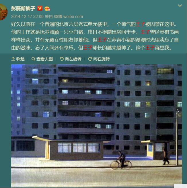 彭磊为什么叫彭裤子、王子(彭裤子是谁)