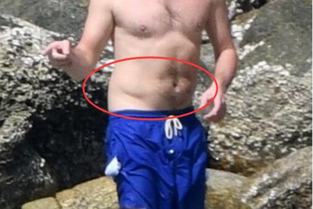 小李子携嫩模女友度假，甜蜜肥只长肚子上