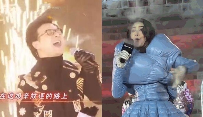 陈慧琳被冻到表情失控成汪峰同款 陈慧琳被冻到表情失控成汪峰同款