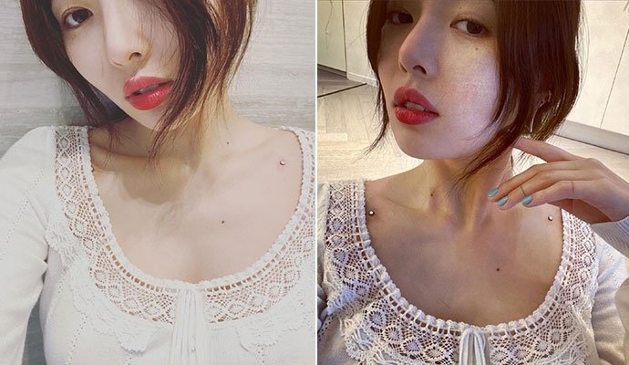 泫雅锁骨钉火了看着都疼(金泫雅锁骨)